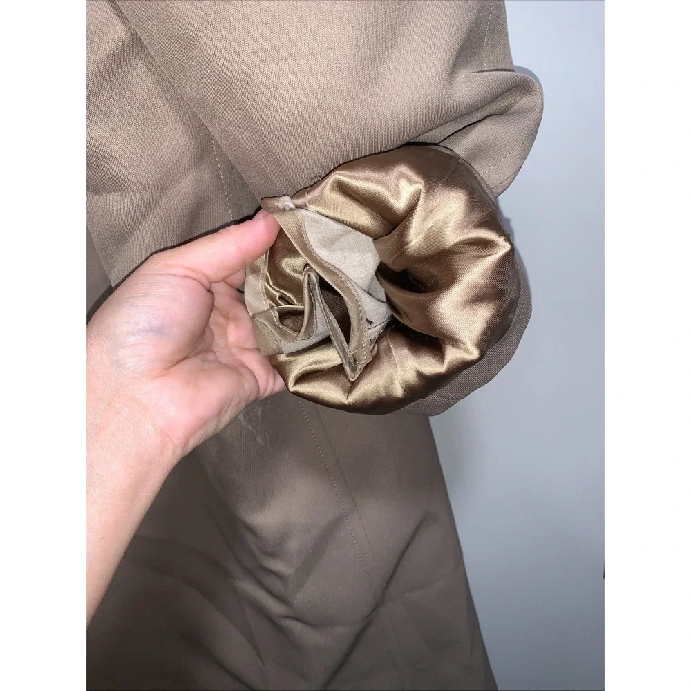 Vintage Botany 500 Trench Coat Mens 42 Beige Belted Plaid Lined USA Fur Lining